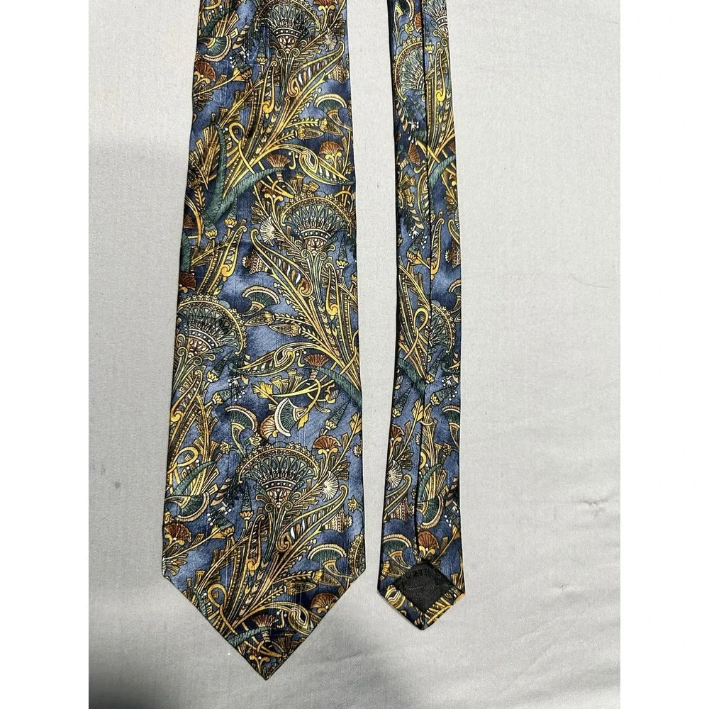 VTG Ferrell Reed Blue/Gold Paisley Neck Tie Silk